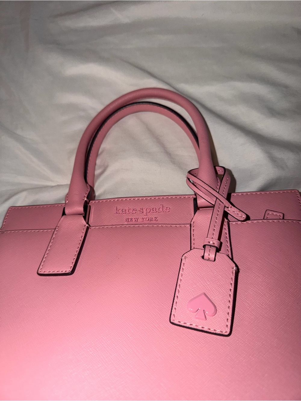 kate spade Pink Structured Saffiano Leather Satchel